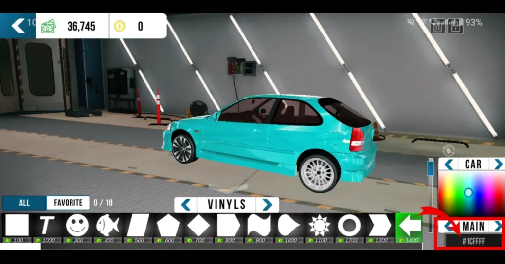 Bright Cyan Car